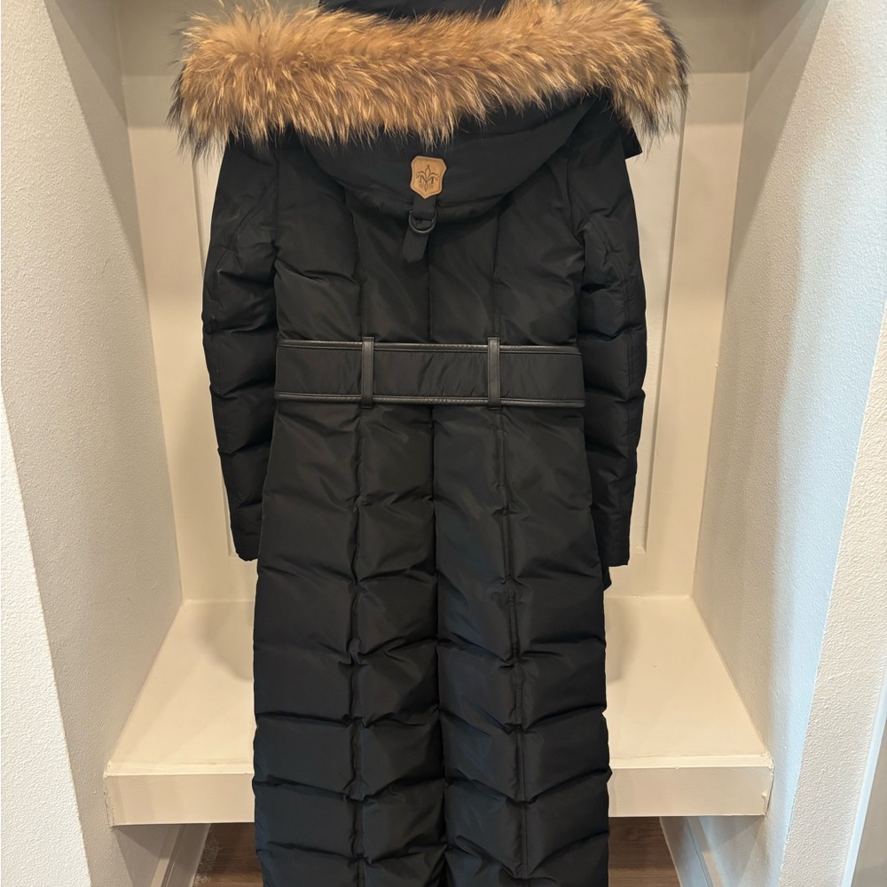 Andrew Marc Black Puffer Coat with Fur Trim - Picture 2 of 3